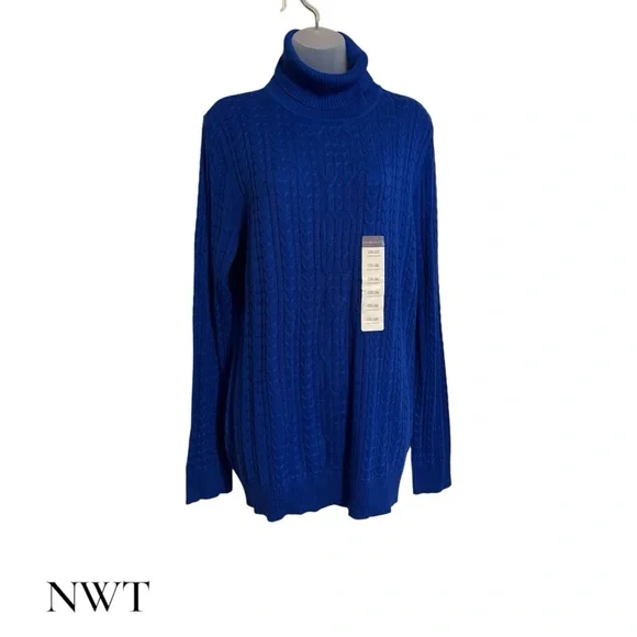 NWT BEAUTIFUL Royal Blue Turtleneck Sweater XLARGE #T - Picture 1 of 11